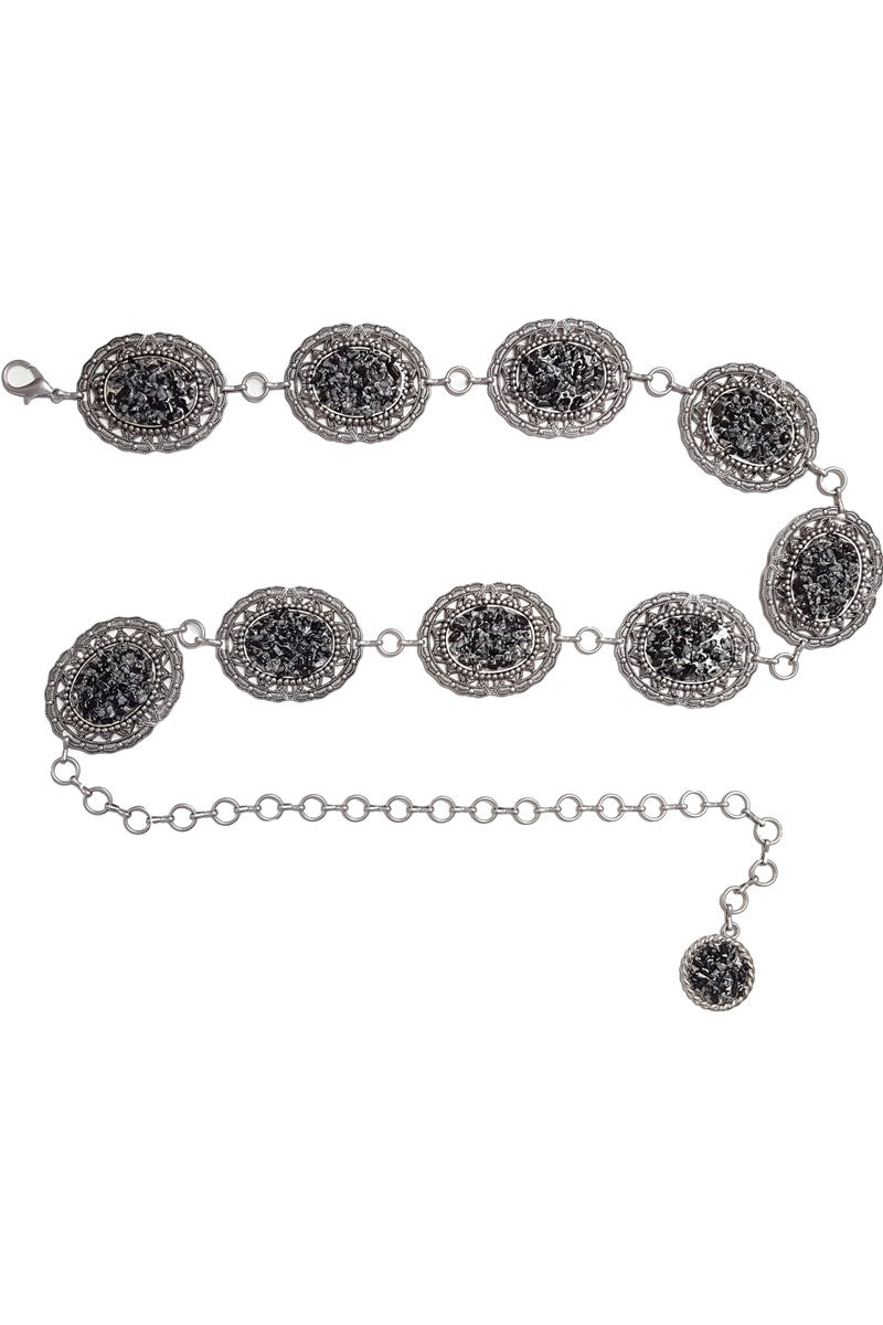 Western Style concho Silver Chain belt