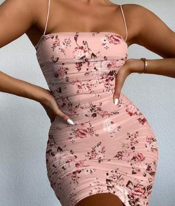 Floral print bodycon dress