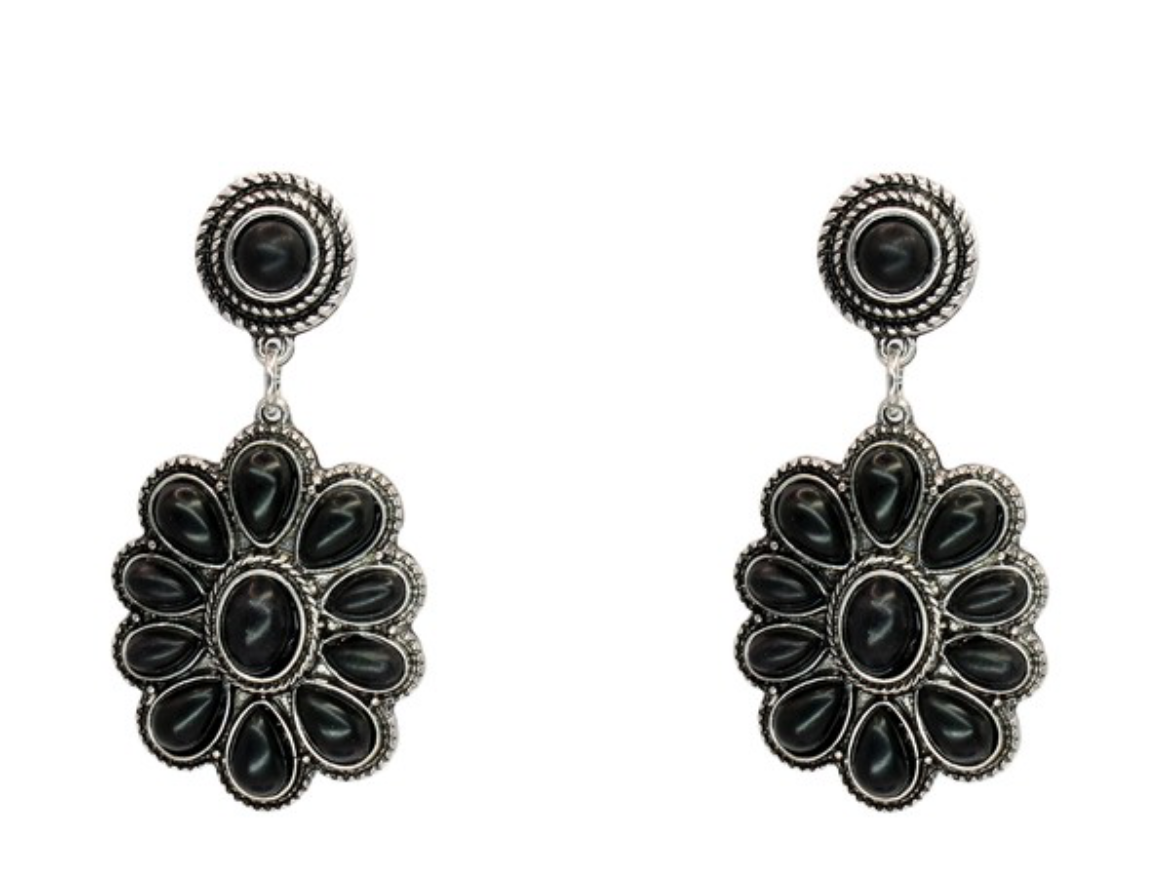 Metal Concho post dangle earring