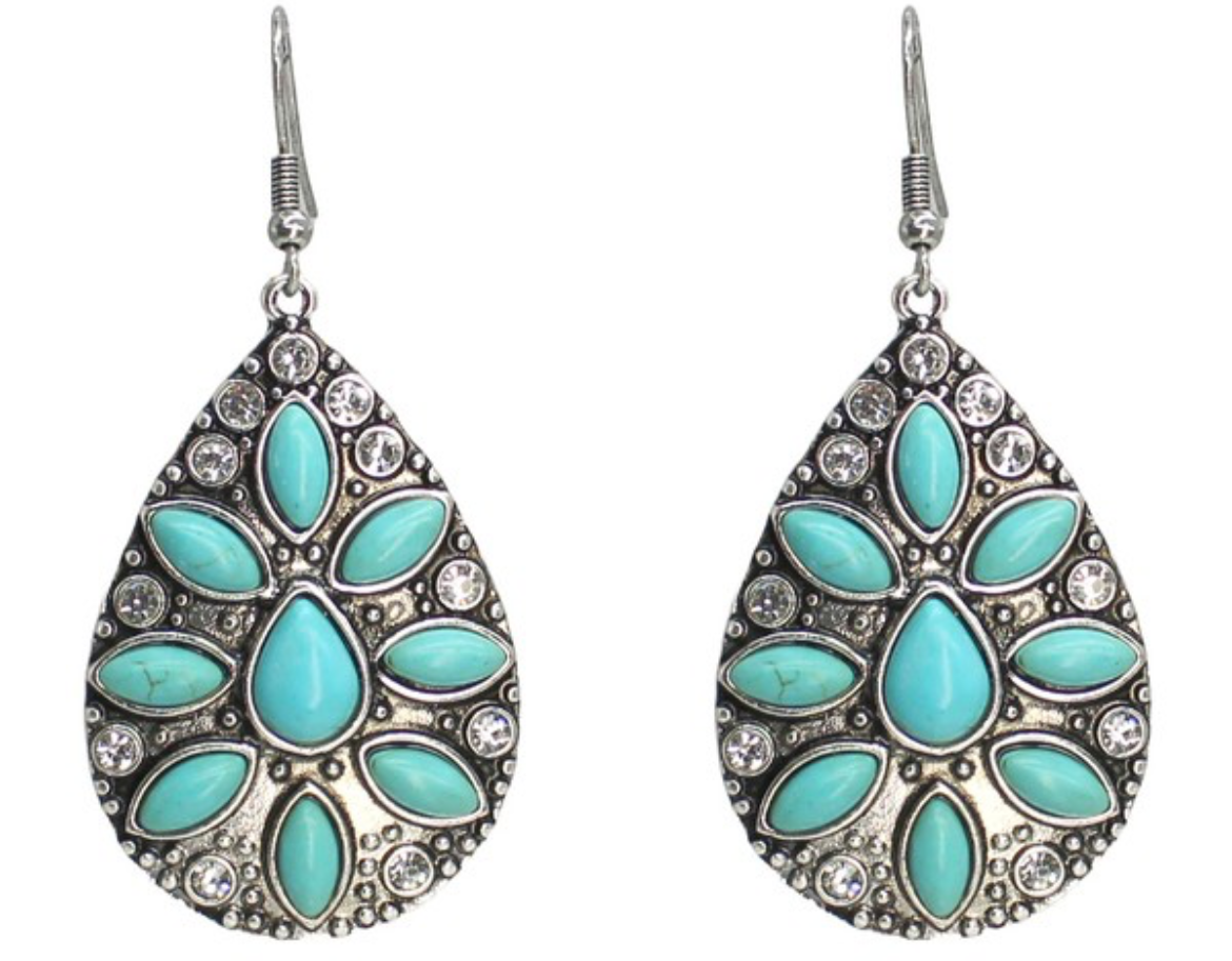 Metal teardrop plate earring