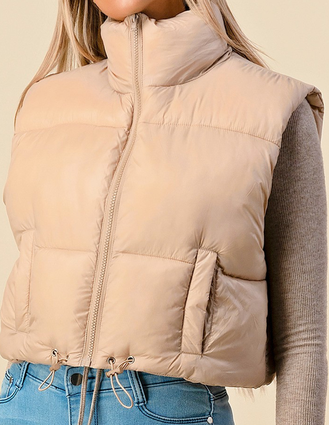 PUFFER CROPPED VEST JACKET