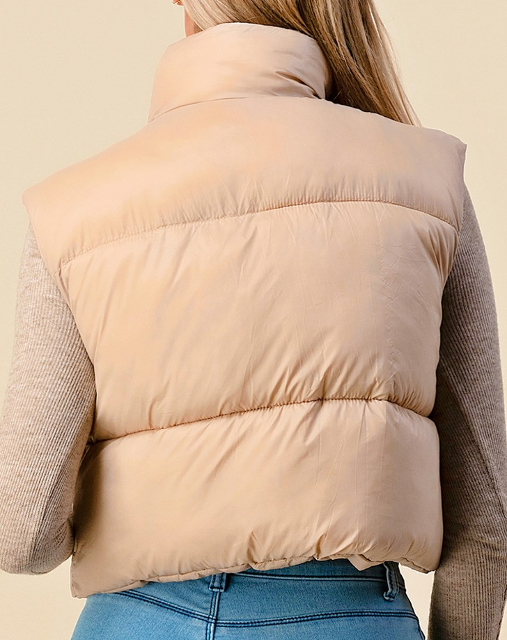 PUFFER CROPPED VEST JACKET