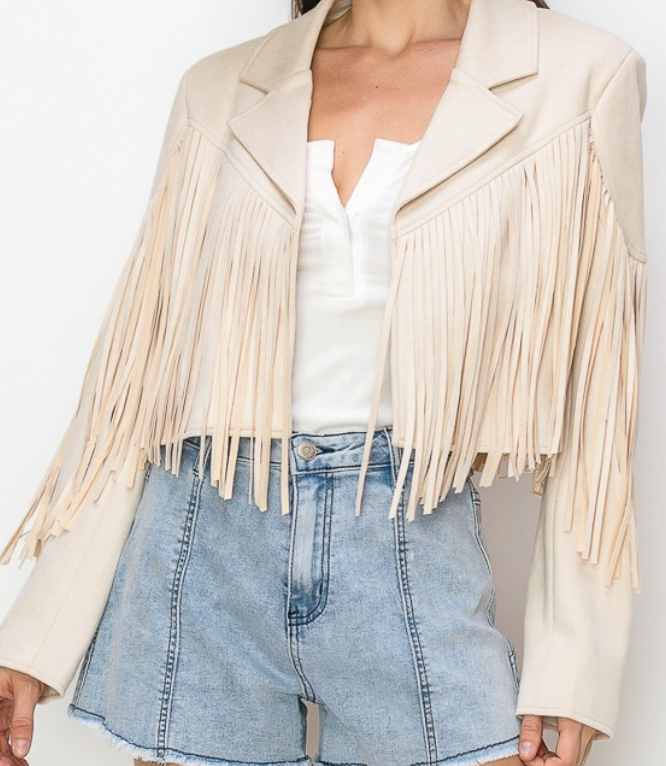 FRINGED SUEDE JACKET