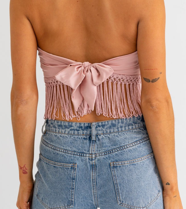 TUBE TOP WITH FRINGE