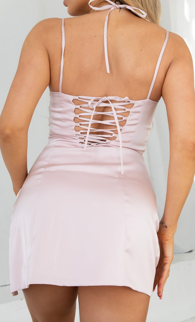Stretch Satin Mini Dress