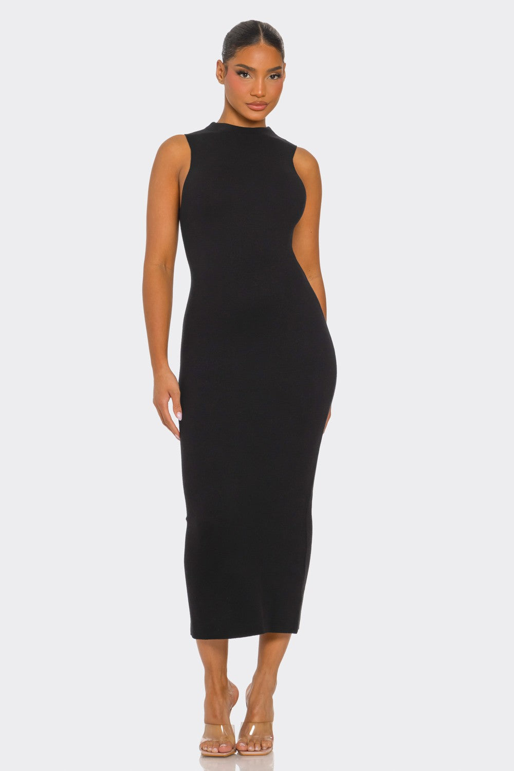 Sleeveless Neck Midi Dress